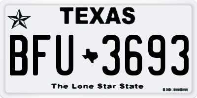 TX license plate BFU3693