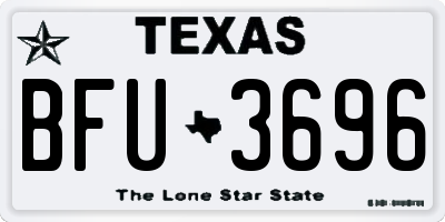 TX license plate BFU3696