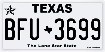 TX license plate BFU3699