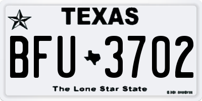 TX license plate BFU3702