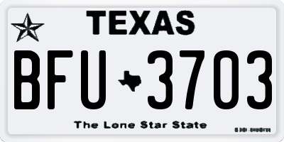 TX license plate BFU3703