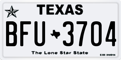 TX license plate BFU3704