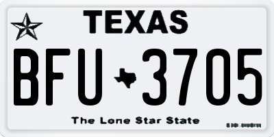 TX license plate BFU3705