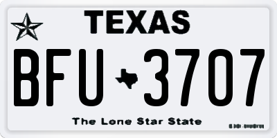 TX license plate BFU3707