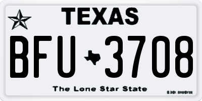 TX license plate BFU3708