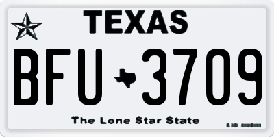 TX license plate BFU3709