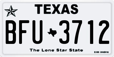 TX license plate BFU3712