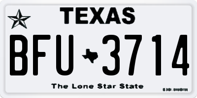 TX license plate BFU3714
