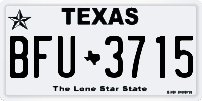 TX license plate BFU3715