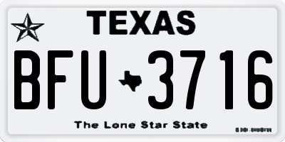 TX license plate BFU3716