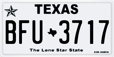 TX license plate BFU3717