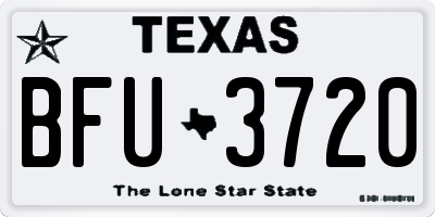 TX license plate BFU3720