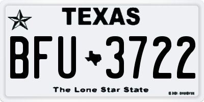 TX license plate BFU3722