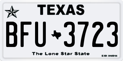 TX license plate BFU3723