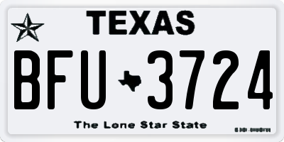 TX license plate BFU3724