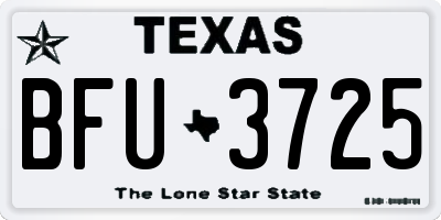 TX license plate BFU3725