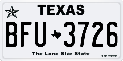 TX license plate BFU3726