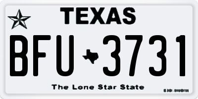 TX license plate BFU3731