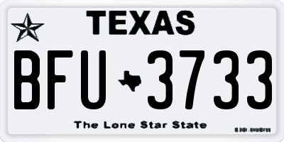 TX license plate BFU3733