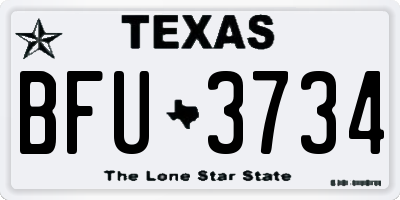 TX license plate BFU3734