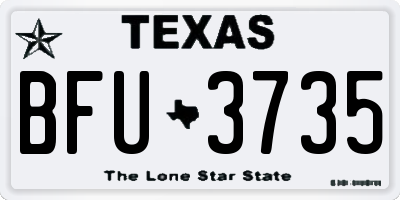 TX license plate BFU3735