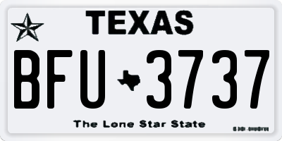 TX license plate BFU3737