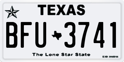 TX license plate BFU3741