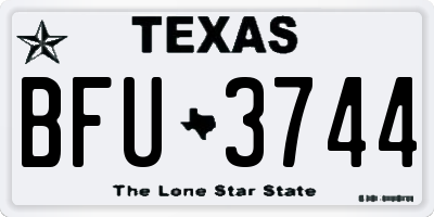 TX license plate BFU3744