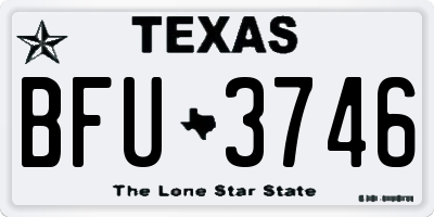 TX license plate BFU3746