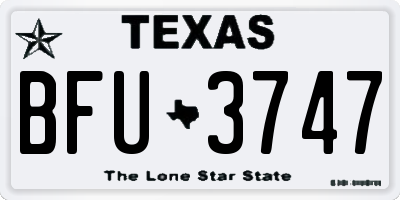 TX license plate BFU3747
