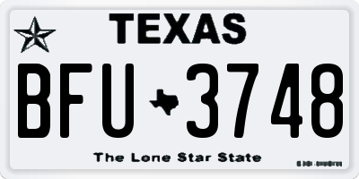 TX license plate BFU3748