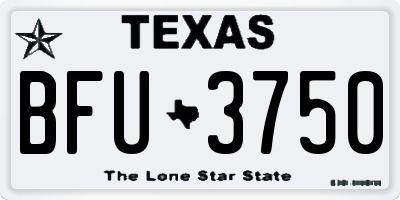 TX license plate BFU3750