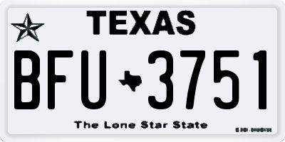 TX license plate BFU3751
