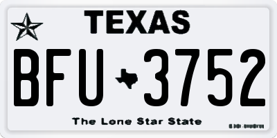 TX license plate BFU3752