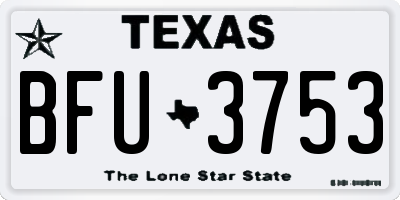 TX license plate BFU3753