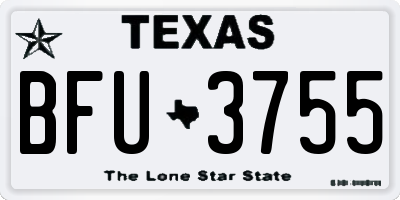 TX license plate BFU3755
