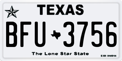 TX license plate BFU3756