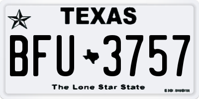 TX license plate BFU3757