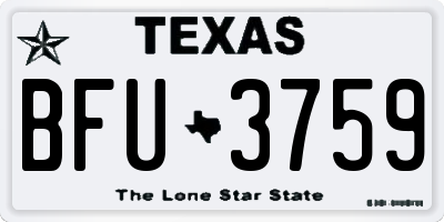 TX license plate BFU3759