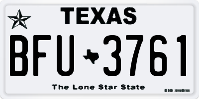 TX license plate BFU3761