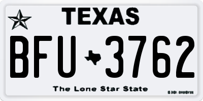 TX license plate BFU3762