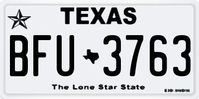 TX license plate BFU3763
