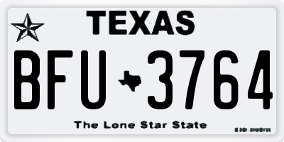 TX license plate BFU3764