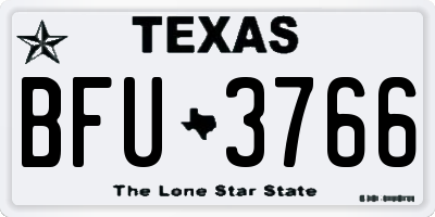 TX license plate BFU3766