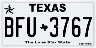 TX license plate BFU3767