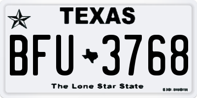 TX license plate BFU3768