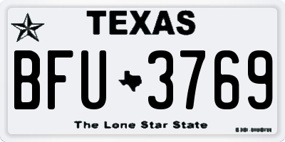 TX license plate BFU3769