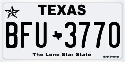 TX license plate BFU3770