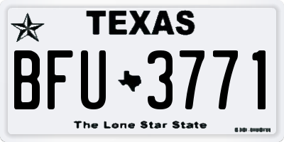 TX license plate BFU3771