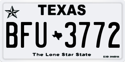 TX license plate BFU3772